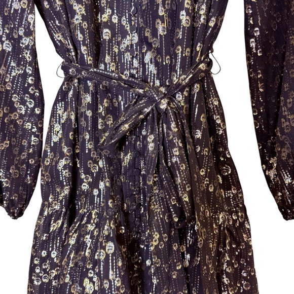 NWT Women’s ANTONIO MELANI Black/Gold Metallic Mini Dress Sz 12 - Picture 3 of 14